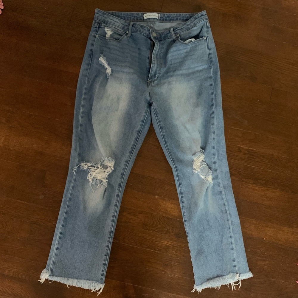 Crop straight jeans